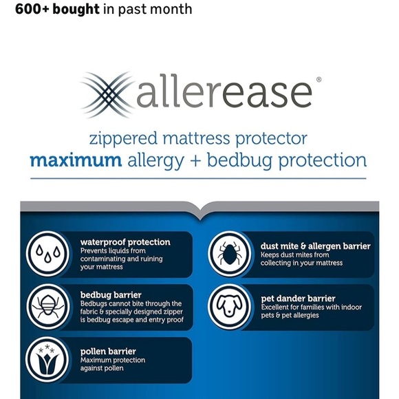 3/$15 NWT AllerEase Maximum Zippered Mattress Protector Size Twin XL - Picture 3 of 6